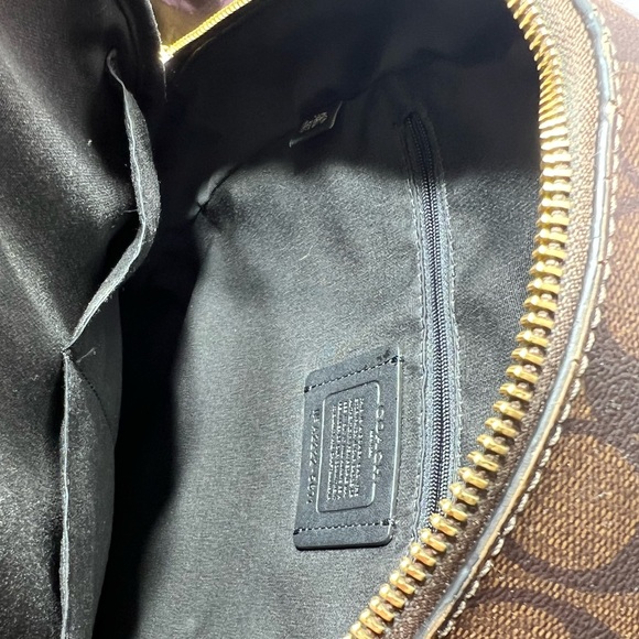 Coach Court Backpack In Signature Canvas Signature Brown and Black Backpack EUC - Picture 9 of 14